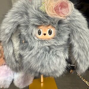 Gray super soft fur Bunny Labubu